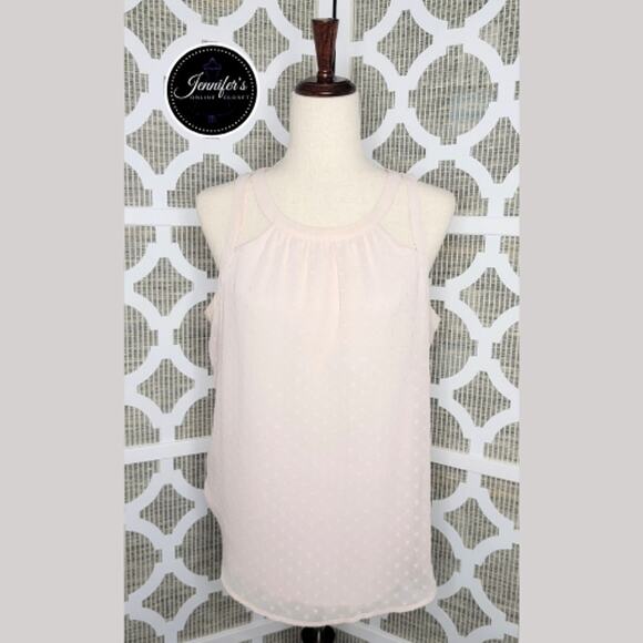 Candie's Women's Blush Swiss Dot/Heart Double Strap Blouse Size L - Picture 1 of 12